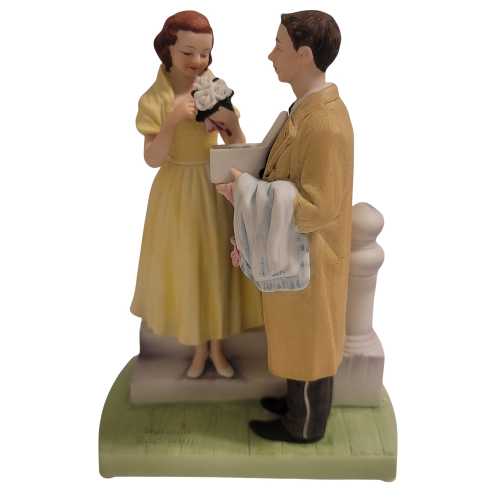 Norman Rockwell Museum Poreclain limited edition figurine The First Prom In Box
